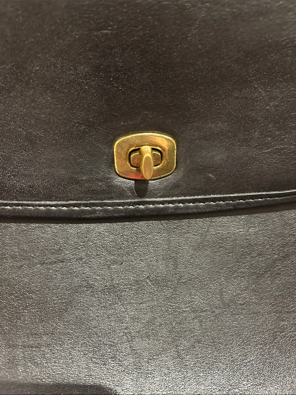 Coach Black Leather Laptop Messenger Bag with Gold Hardware